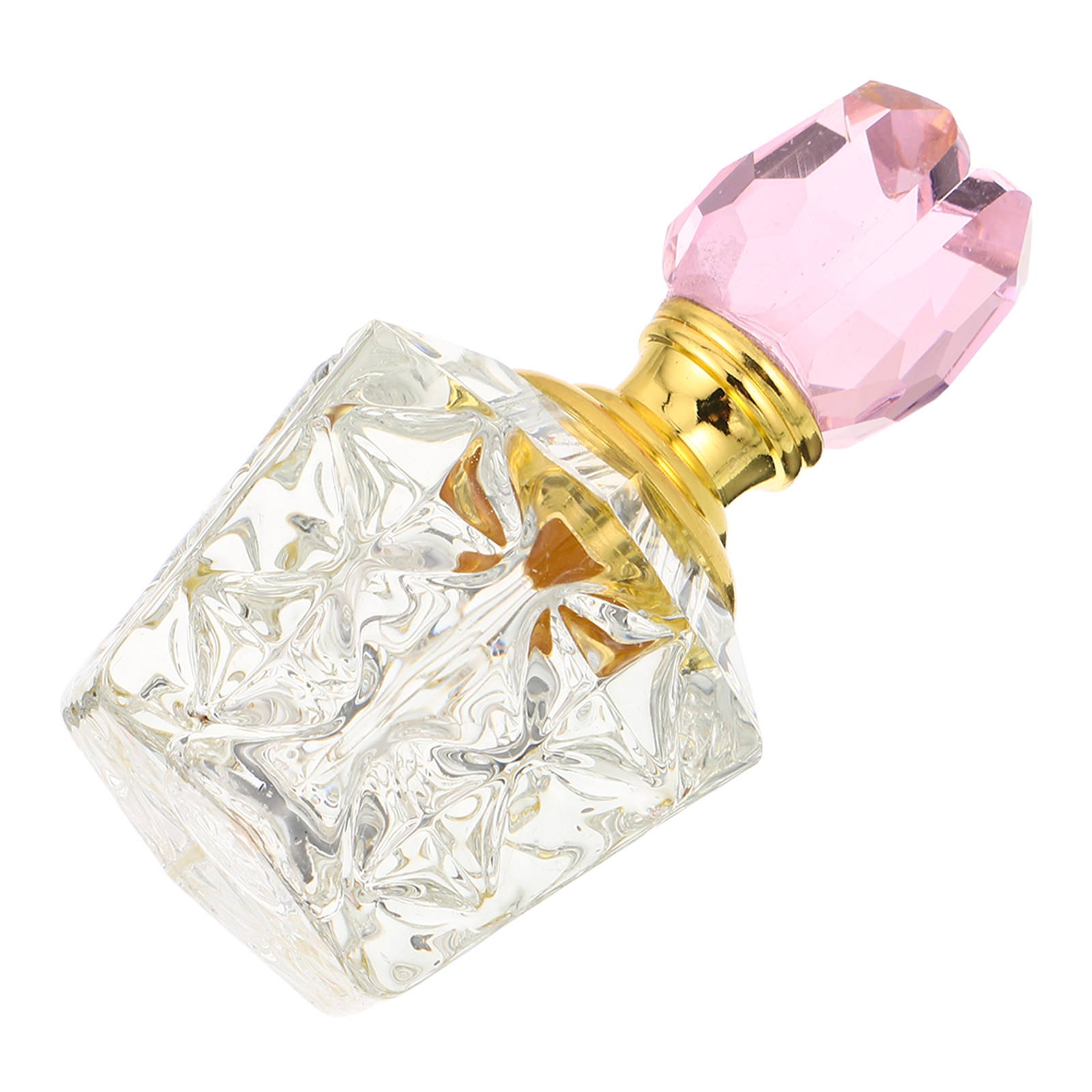 Perfume Fragrance Essential Oil - ขวดน้ำหอมคริสตัลเปล่าแบบเติมได้ ฝาปิดรูปดอกกุหลาบคริสตัลเทียม ขวดน้ำมันหอมระเหยขนาดเล็ก ของตกแต่งโต๊ะเครื่องแป้ง ที่จ่ายน้ำหอม
