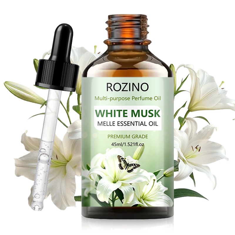 Perfume Quality Fragrance Oils - น้ำมันหอมระเหยไวท์มัสก์ระดับพรีเมียม, น้ำมันหอมระเหยอเนกประสงค์, น้ำมันหอมระเหยบำรุงผิวขั้นสูง, เหมาะสำหรับผิวหน้า, เล็บ, ผม,