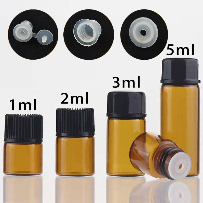 Amber Musk Oil - ขวดแก้วหยดขนาดเล็กสีเหลืองอำพัน 10X 100x 1/2/3/5/10 มล. สำหรับน้ำมันหอมระเหย