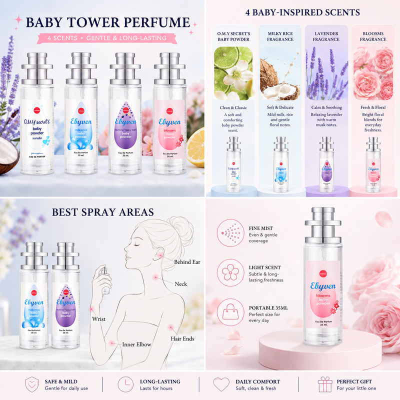 น้ำหอมเด็กแบบฝุ่น 2 ชิ้น ขนาด  - Perfume Fragrance Powder บทวิจารณ์และราคา